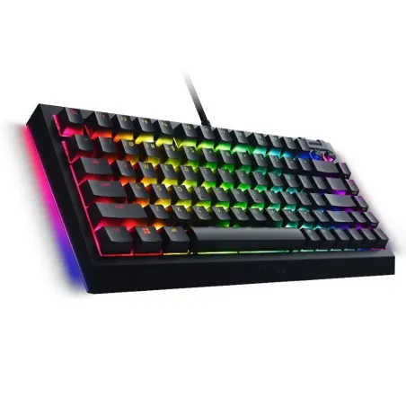 Razer BlackWidow V4 75%, Gaming Keyboard, US Layout, Razer Chroma RGB, Hot-swappable Design, Detachable Type C Cable, PCB & Case