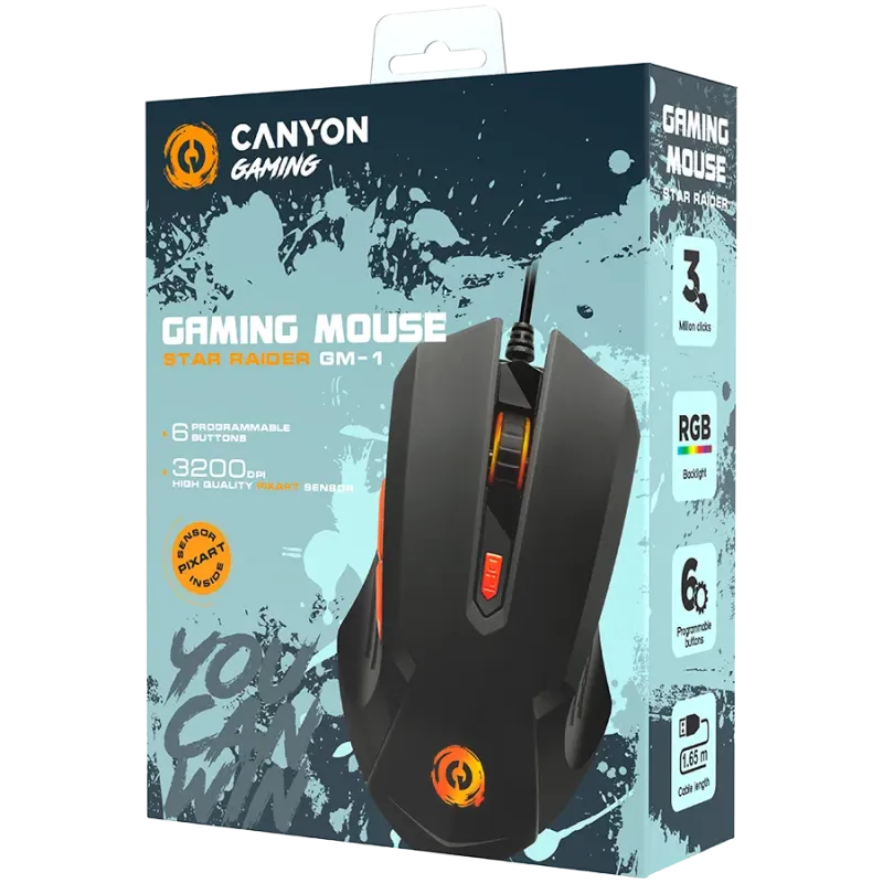 CANYON mouse Star Raider GM-1 RGB 6buttons Wired Black - 1
