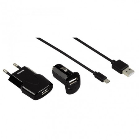 Комплект за зареждане HAMA "Picco", micro USB, Черно, 1А - 1