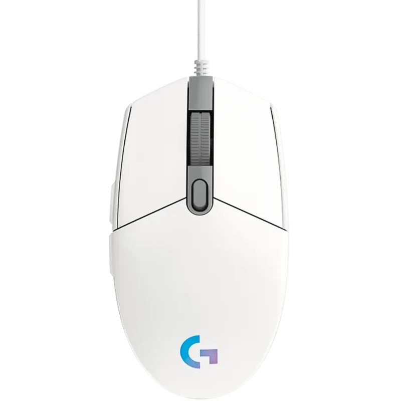 LOGITECH G102 LIGHTSYNC Corded Gaming Mouse - WHITE - USB - EER - 1