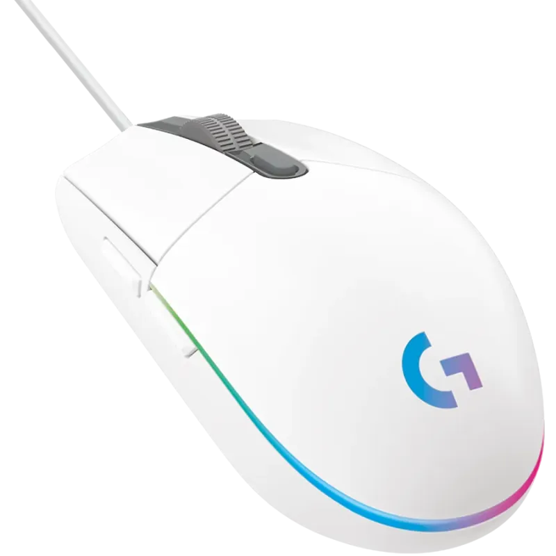 LOGITECH G102 LIGHTSYNC Corded Gaming Mouse - WHITE - USB - EER - 1