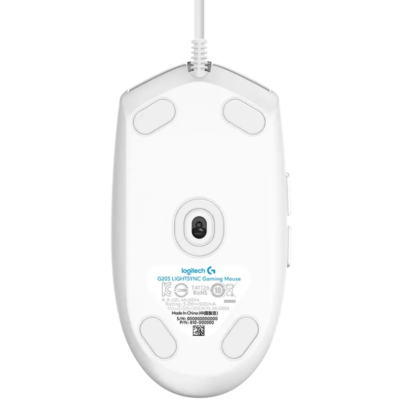 LOGITECH G102 LIGHTSYNC Corded Gaming Mouse - WHITE - USB - EER - 1