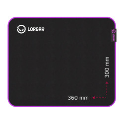 Lorgar Main 313, Gaming mouse pad, High-speed surface, Purple anti-slip rubber base, size: 360mm x 300mm x 3mm, weight 0.195kg -