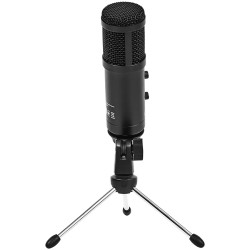 LORGAR Soner 313, Gaming Microphones, Black, USB condenser microphone with Volume Knob & Echo Kob, including 1x Microphone, 1 x 