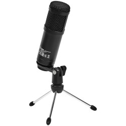 LORGAR Soner 313, Gaming Microphones, Black, USB condenser microphone with Volume Knob & Echo Kob, including 1x Microphone, 1 x 
