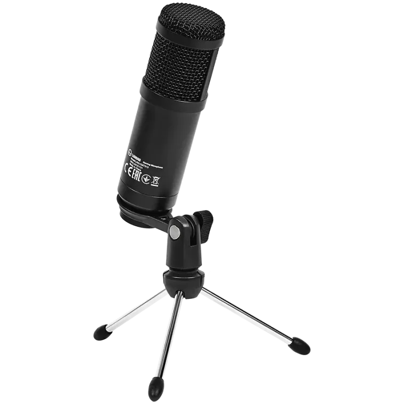 LORGAR Soner 313, Gaming Microphones, Black, USB condenser microphone with Volume Knob & Echo Kob, including 1x Microphone, 1 x 