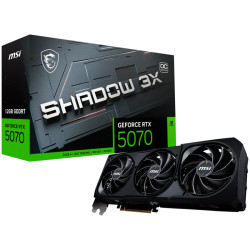 MSI Video Card Nvidia GeForce RTX 5070 12G SHADOW 3X OC, 12GB GDDR7, 192bit, Effective Memory Clock: 28000MHz, Boost: 2542 MHz, 