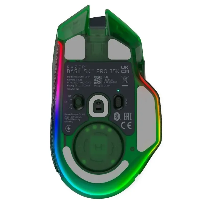 Razer Basilisk V3 Pro 35K Phantom Green Edition, Gaming mouse, Ergonomic Wireless Gaming Mouse, Charging Cable USB Type C, 30000