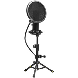 LORGAR Voicer 721, Gaming Microphone, Black, USB condenser microphone with tripod stand, pop filter, including 1 microphone, 1 H