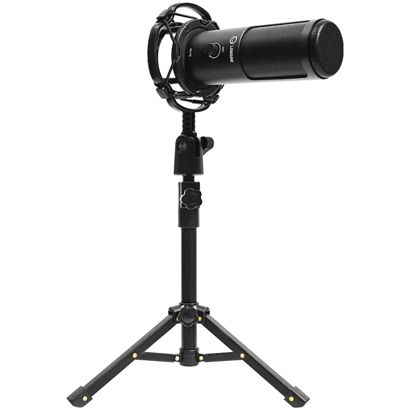 LORGAR Voicer 721, Gaming Microphone, Black, USB condenser microphone with tripod stand, pop filter, including 1 microphone, 1 H