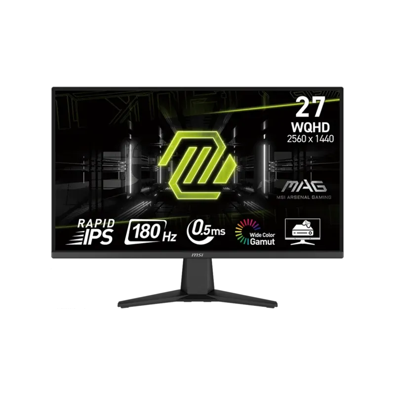 MSI MAG 275QF Gaming Monitor, 27" 180Hz, WQHD (2560x1440) 16:9, Rapid IPS Anti-glare, 0.5ms, 300nits, 1000:1, 178°/178°, Adaptiv