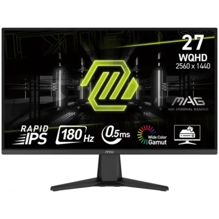 MSI MAG 275QF Gaming Monitor, 27" 180Hz, WQHD (2560x1440) 16:9, Rapid IPS Anti-glare, 0.5ms, 300nits, 1000:1, 178°/178°, Adaptiv