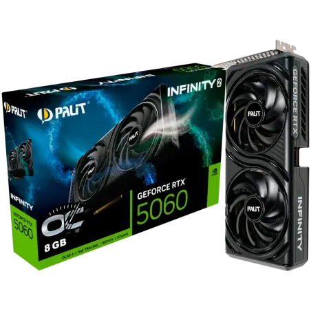PALIT GeForce RTX 5060 Infinity 2 OC 8GB GDDR7 128 bit, 1x HDMI 2.1b, 3x DP 2.1b, 2 Fan, 1x 8-pin pwr connector, 550W, 262.1 x 1