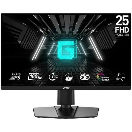 MSI G255PF E2 Gaming Monitor, 24.5"" 180Hz, FHD (1920x1080) 16:9, Rapid IPS Anti-glare, 1ms, 300nits, 1000:1, 178°/178°, AMD Fre
