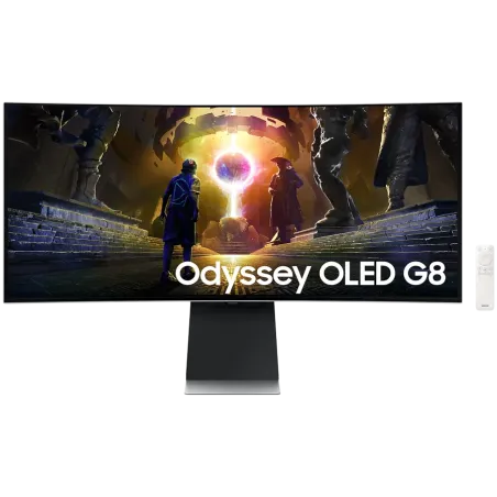 Monitor LED Samsung LS34DG850SUXDU Odyssey G85SD, 34" Ultra WQHD Curved 1800R 21:9 (3440x1440) OLED 174Hz, 250 cd/m2, 1m:1, HDR4