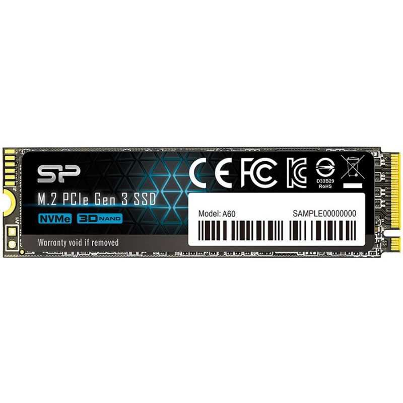 SILICON POWER A60 256GB SSD, M.2 2280, PCIe Gen3x4, SLC Cache, Read/Write: 2200/1600 Mb/s - 1