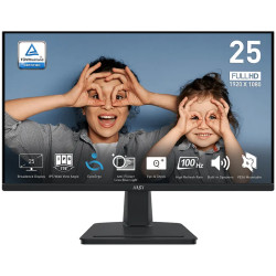 MSI PRO MP251 Professional Business Monitor, 24.5" 100Hz, FHD (1920x1080) 16:9, IPS Anti-glare, 1ms/4ms, 300nits, 1300:1, 178/17