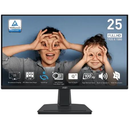 MSI PRO MP251 Professional Business Monitor, 24.5" 100Hz, FHD (1920x1080) 16:9, IPS Anti-glare, 1ms/4ms, 300nits, 1300:1, 178/17