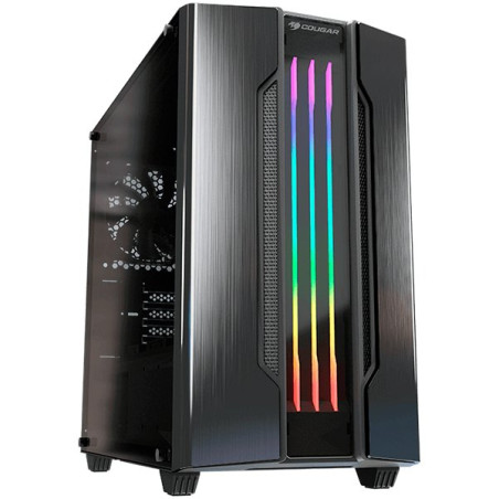 COUGAR Gemini M - Iron-gray, Mini ITX / Micro ATX Case, USB3.0x1, USB2.0 x 1, Mic x 1 / Audio x 1, RGB Control Button, 2X3.5" Dr