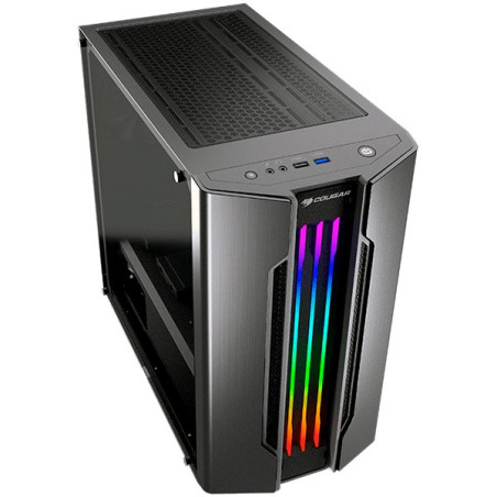 COUGAR Gemini M - Iron-gray, Mini ITX / Micro ATX Case, USB3.0x1, USB2.0 x 1, Mic x 1 / Audio x 1, RGB Control Button, 2X3.5" Dr