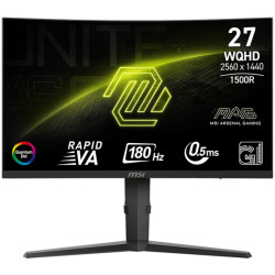MSI MAG 275CQRF QD E2 Gaming Monitor, 27" 180Hz, WQHD (2560x1440) 16:9, Rapid VA, Anti-glare, Quantum Dot, 0.5ms, 300nits, 5000: