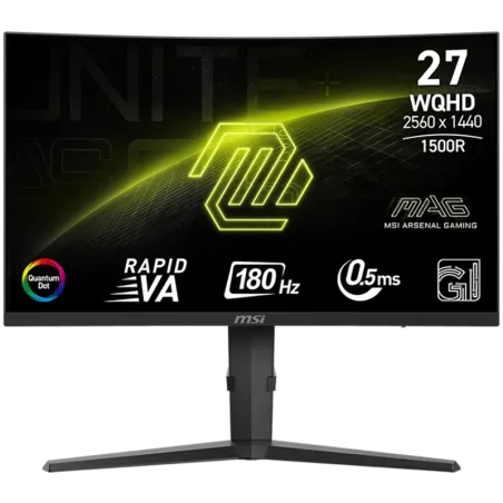MSI MAG 275CQRF QD E2 Gaming Monitor, 27" 180Hz, WQHD (2560x1440) 16:9, Rapid VA, Anti-glare, Quantum Dot, 0.5ms, 300nits, 5000: