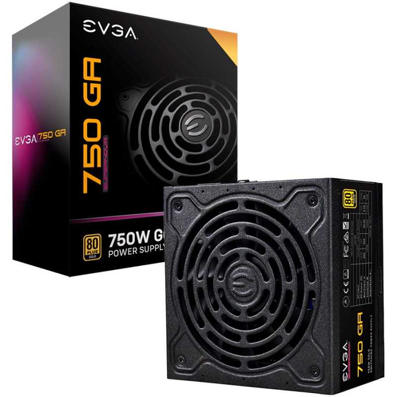 EVGA SuperNOVA 750 GA, 80 Plus GOLD 750W, Fully Modular, Eco Mode, Includes Power ON Self Tester, Compact 150mm Size, 10 Year Wa