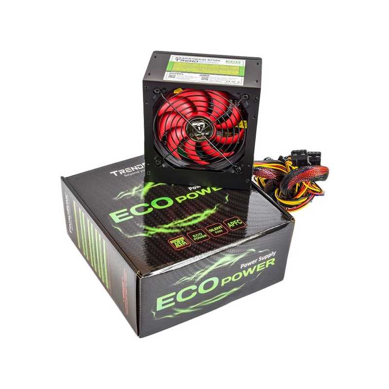 TS Eco Power Supply TrendSonic AC 115/230V, 50/60Hz, DC 3.3/5/12V, 600W, 20+4 pin, 4 x SATA, 2 x IDE, 1XPCIE6P, Cable Length: 45
