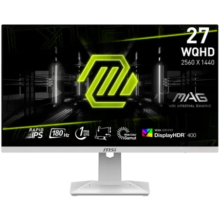 MSI MAG 274QRFW Gaming Monitor, 27" 180Hz, WQHD (2560x1440) 16:9, Rapid IPS Anti-glare, 1ms, 400nits, 1000:1, 178/178, AMD FreeS
