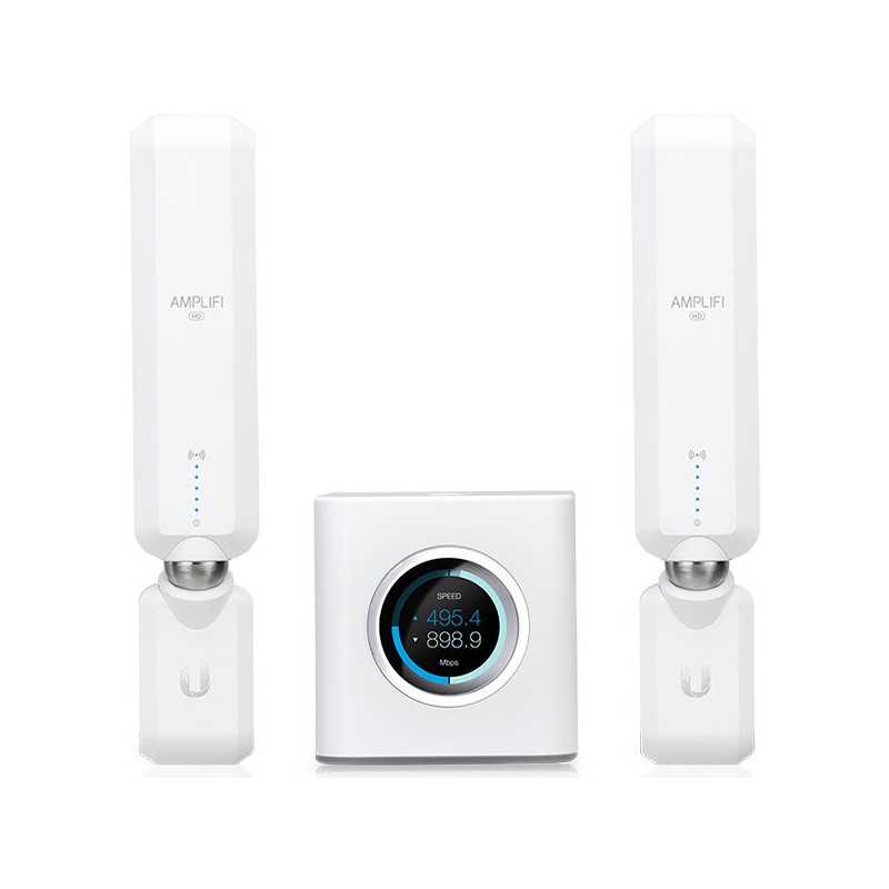 Ubiquiti AmpliFi HD (High-Density) Home Wi-Fi System, with 1x HD Mesh Router + 2x HD Meshpoints, Wi-Fi/Gigabit Ethernet (1) WAN,