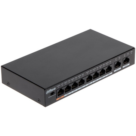 Dahua 8-Port 10/100 PoE Switch + 2 Uplink Gigabit port, Port1≤60W, Port2-8≤30W, Total≤96W - 2