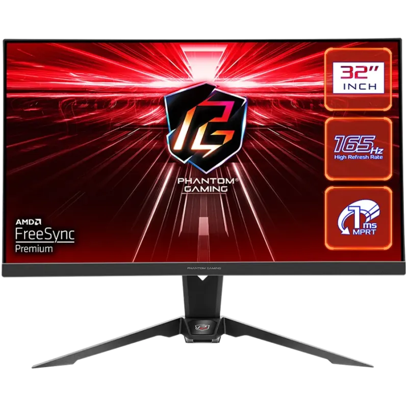 Asrock Gaming Monitor, 31.5" QHD(2560x1440) VA, AG, 165 Hz, 92% sRGB, 16:9, 3000:1, 550 cd/m², 178º/178º, 1ms (MPRT), Flicker-fr