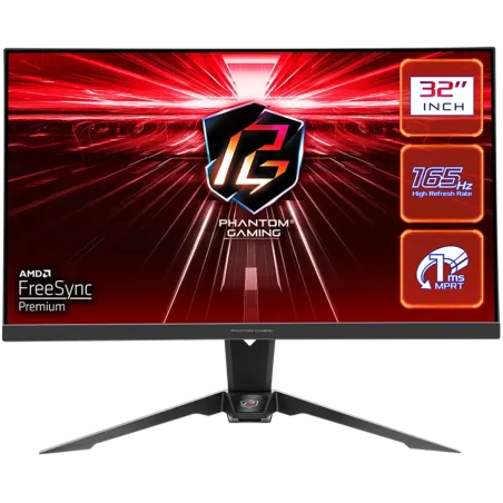 Asrock Gaming Monitor, 31.5" QHD(2560x1440) VA, AG, 165 Hz, 92% sRGB, 16:9, 3000:1, 550 cd/m², 178º/178º, 1ms (MPRT), Flicker-fr