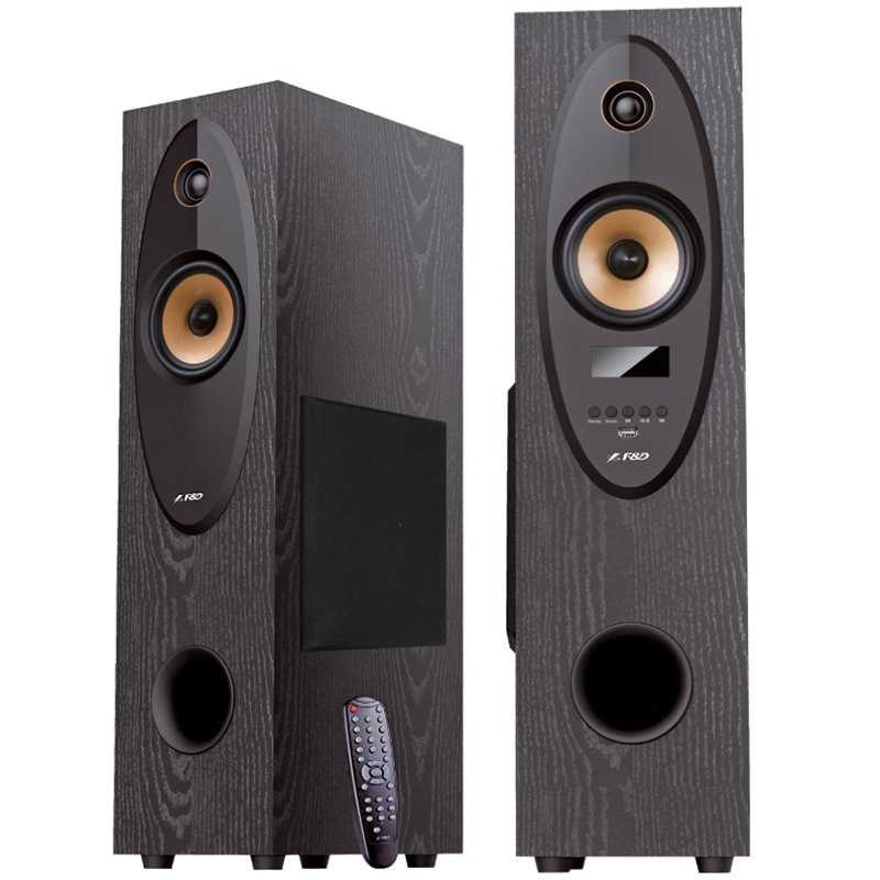 F&D T-35X 2.0 Floorstanding Speakers, 80W RMS (40Wx2), 1'' Tweeter + 4'' Speaker + 8'' Subwoofer for each channel, BT 5.0/AUX/Op