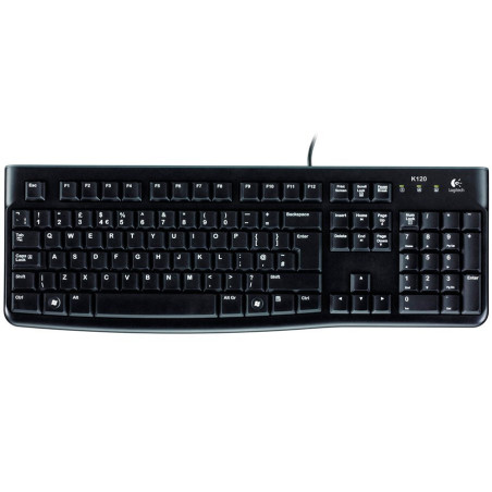 LOGITECH K120 Corded Keyboard - BLACK - USB - US INT'L - B2B - 2