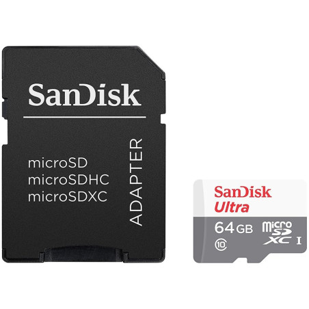 SanDisk Ultra Light microSDHC + SD Adapter 64GB 100MB/s Class 10 - 1