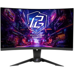 Asrock Curved Gaming Monitor, 27" QHD(2560x1440) VA, Anti-Glare, 180 Hz, 132% sRGB, 5000:1, 16:9, 300 cd/m^2, 178º/178º, 1ms (MP