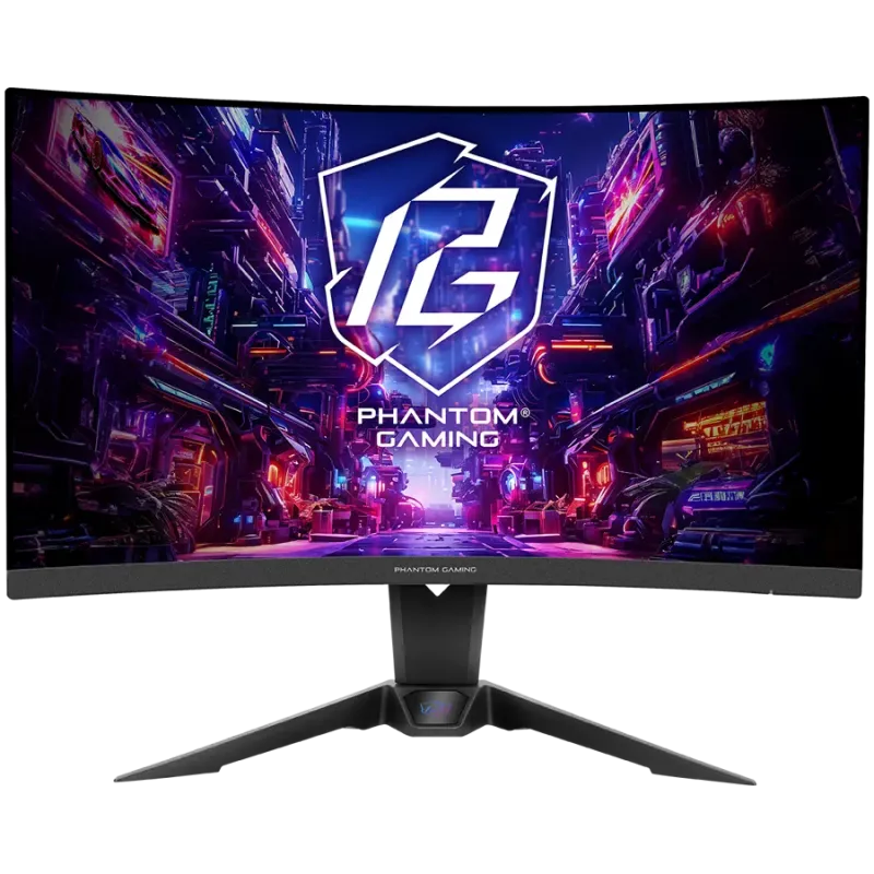 Asrock Curved Gaming Monitor, 27" QHD(2560x1440) VA, Anti-Glare, 180 Hz, 132% sRGB, 5000:1, 16:9, 300 cd/m^2, 178º/178º, 1ms (MP