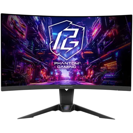 Asrock Curved Gaming Monitor, 27" QHD(2560x1440) VA, Anti-Glare, 180 Hz, 132% sRGB, 5000:1, 16:9, 300 cd/m^2, 178º/178º, 1ms (MP