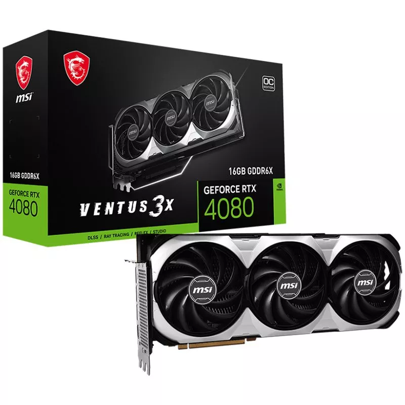 MSI Video Card Nvidia GeForce RTX 4080 16GB VENTUS 3X OC, 256bit, 16GB CDDR6X, 9728 CUDA Cores, PCIe 4.0, 3x DP 1.4, HDMI 2.1, R