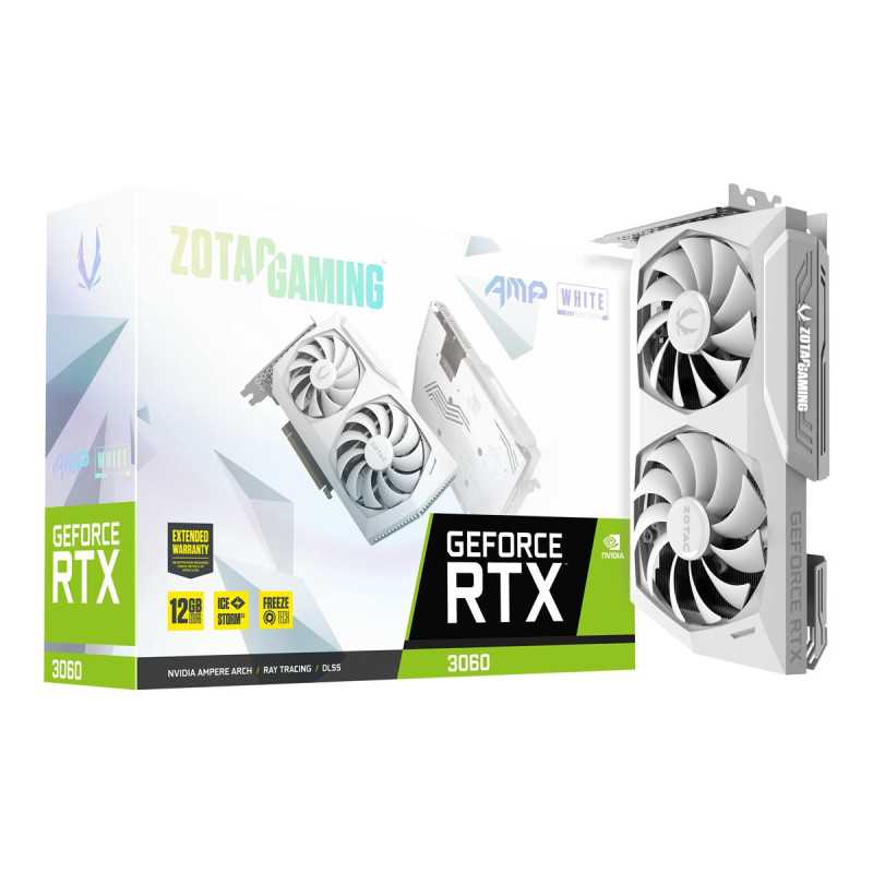 ZOTAC GAMING GEFORCE RTX 3060 AMP White Edition 12GB GDDR6 192bit 3xDisplayPort + HDMI 192bit memory bus PCI Express 4.0 16x - 1