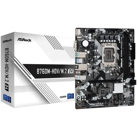 ASROCK MB Desktop B760M-HDV/M.2 D4 (S1700, 2x DDR4, 1x PCIe 4.0 x16, 2x PCIe 3.0 x1, 1x Hyper M.2 PCIe Gen4x4, 1x M.2 Ultra Gen3