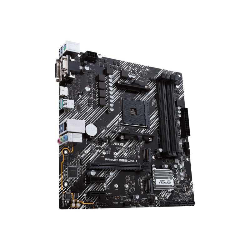 ASUS PRIME B550M-K mATX MB dual M.2 PCIe 4.0 1Gb Ethernet HDMI/D-Sub/DVI SATA 6Gbps USB3.2 Gen 2 Type-A - 1