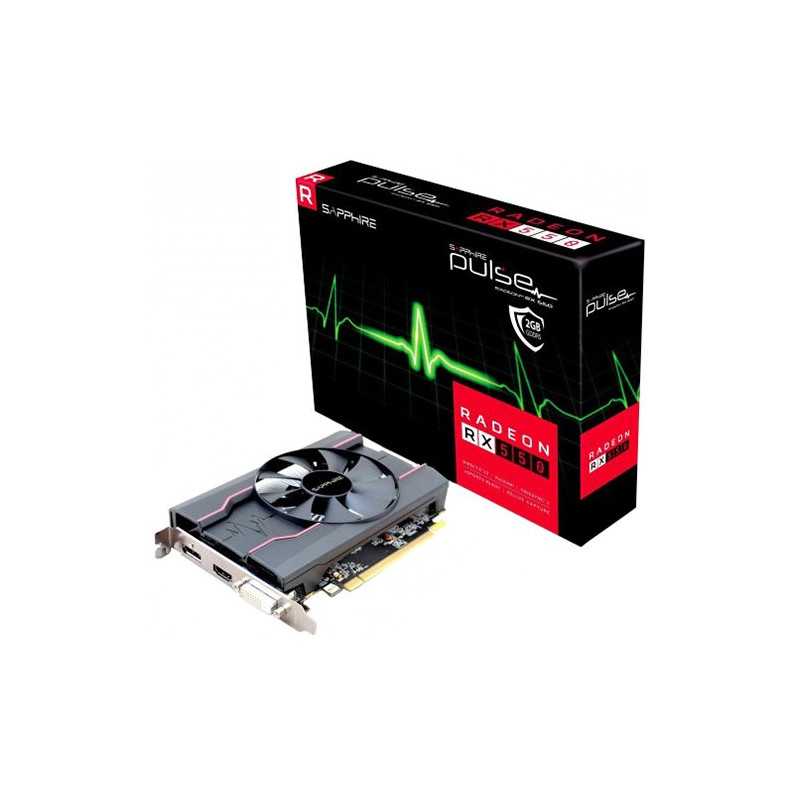 SAPPHIRE AMD Video Card RX-550 Pulse 2G GDDR5, 1206MHz / 6000 Mbps, DP, HDMI, DVI-D, 1 fan, 1.5 slot - 1