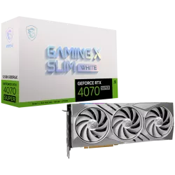 MSI Video Card Nvidia RTX 4070 SUPER 12G GAMING X SLIM WHITE, 12GB GDDR6X, 192bit, 21Gbps Memory speed, Boost: 2640 MHz, 7168 CU
