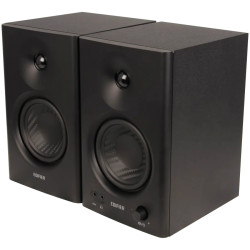 Edifier MR4 Active Studio Monitors, RCA, AUX, TRS, 1-inch Tweeters, 4-inch Woofers, 42W (RMS), Control Knob, Black - 1