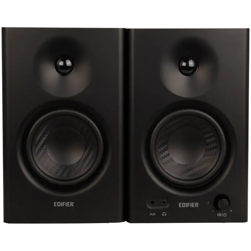 Edifier MR4 Active Studio Monitors, RCA, AUX, TRS, 1-inch Tweeters, 4-inch Woofers, 42W (RMS), Control Knob, Black - 1