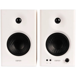 Edifier MR4 Active Studio Monitors, RCA, AUX, TRS, 1-inch Tweeters, 4-inch Woofers, 42W (RMS), Control Knob, White - 3