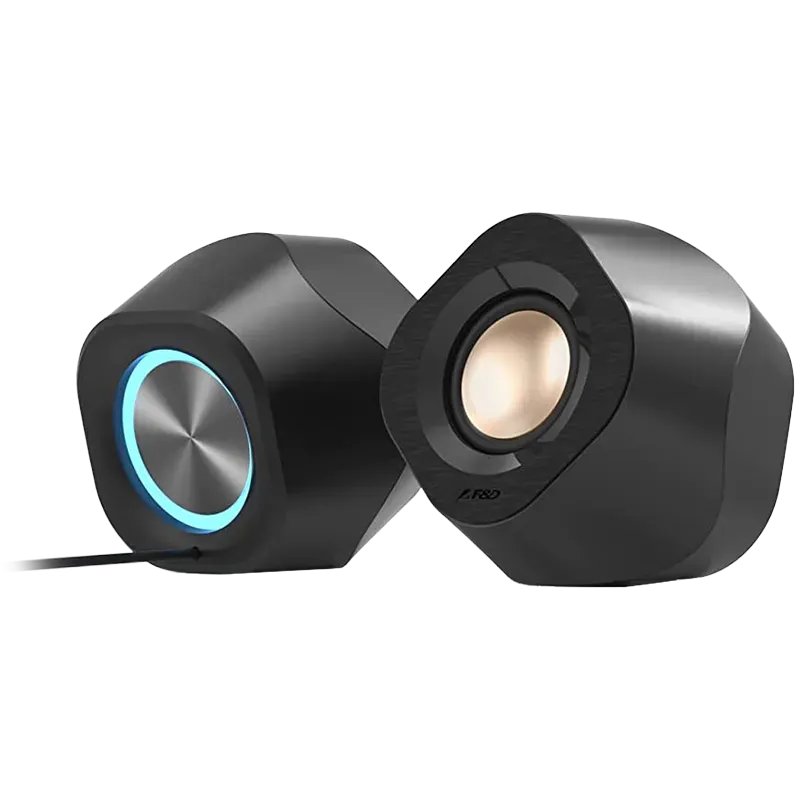 F&D V720 2.0 Multimedia Gaming Speakers, 8W (4Wx2), 2x2.25'' Speakers , BT 5.0/AUX/USB/Multi-color LED/Wire Control Design/Small