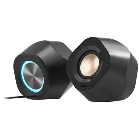 F&D V720 2.0 Multimedia Gaming Speakers, 8W (4Wx2), 2x2.25'' Speakers , BT 5.0/AUX/USB/Multi-color LED/Wire Control Design/Small